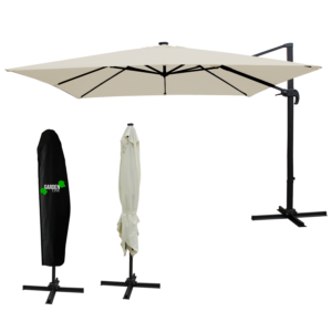 Chomik Záhradný slnečník ROMA s LED osvetlením | béžová 300 x 300 cm