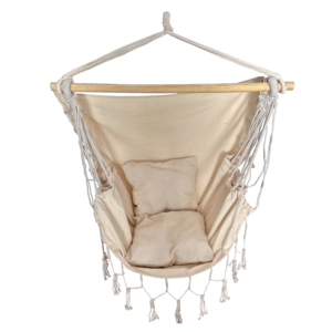 Chomik Záhradné závesné kreslo BOHO | béžová 130 x 100  cm