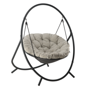 Chomik Závesné kreslo PATIO s poduškou | sivá/béžová