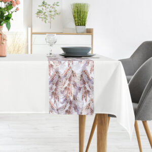 ArtFir Sada obrusov ANITA 4 | biela/fialová 140 x 260 cm a 33 x 260 cm