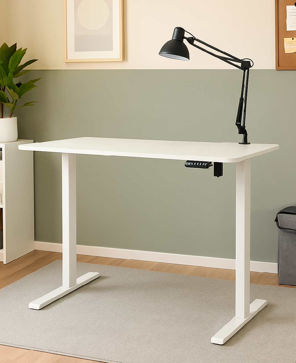 Elvisia Elektrický výškovo nastaviteľný písací stôl YLÖS | biela 120 x 60 cm – Obrázok 5