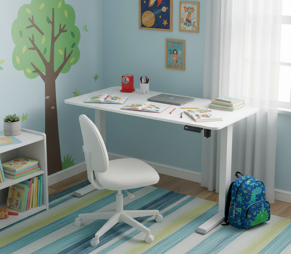 Elvisia Elektrický výškovo nastaviteľný písací stôl YLÖS | biela 120 x 60 cm – Obrázok 3