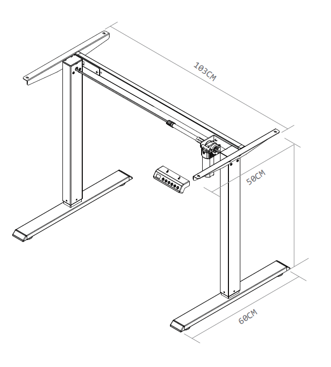 Elvisia Elektrický výškovo nastaviteľný písací stôl YLÖS | biela 120 x 60 cm – Obrázok 6