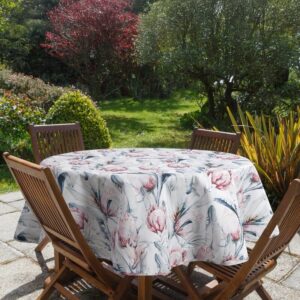 ArtFir Záhradný okrúhly obrus GARDEN 32E | biela/modrá 150 cm