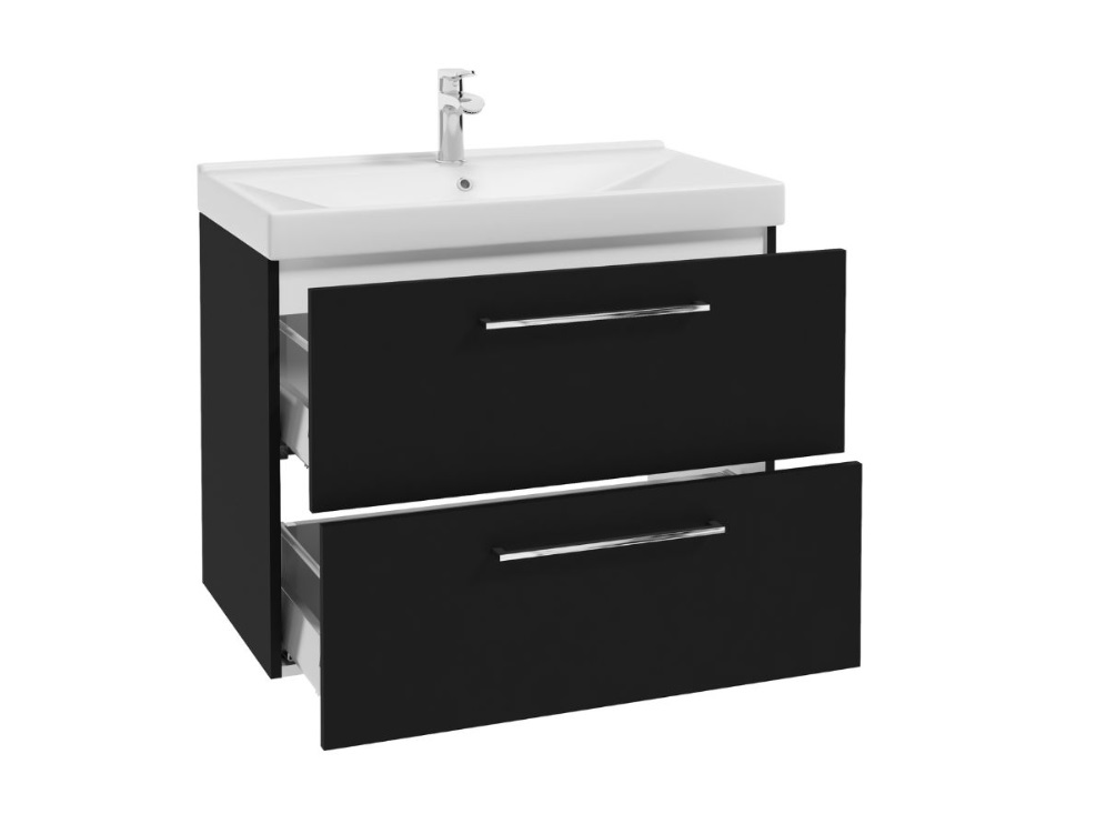 ArtDef Skrinka pod umývadlo FERATA D80 2S/45 | čierna 80 cm – Obrázok 2