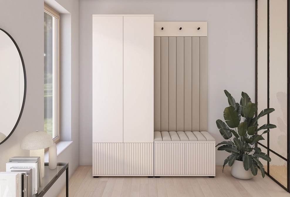 ArtPK Šatníková skriňa KREO 70 | so zrkadlom Prevedenie: Vysoké nohy – Obrázok 8