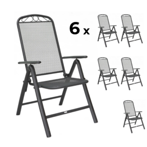 Elvisia Záhradné kovové stoličky BRIA | polohovacie 6 kusov