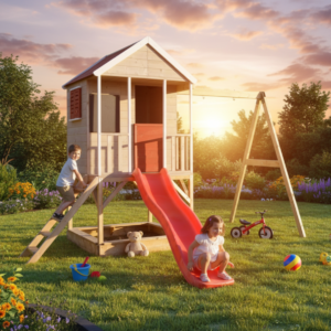 ArtWD Detský záhradný domček s ihriskom CHILDHOOD | bez hojdačky