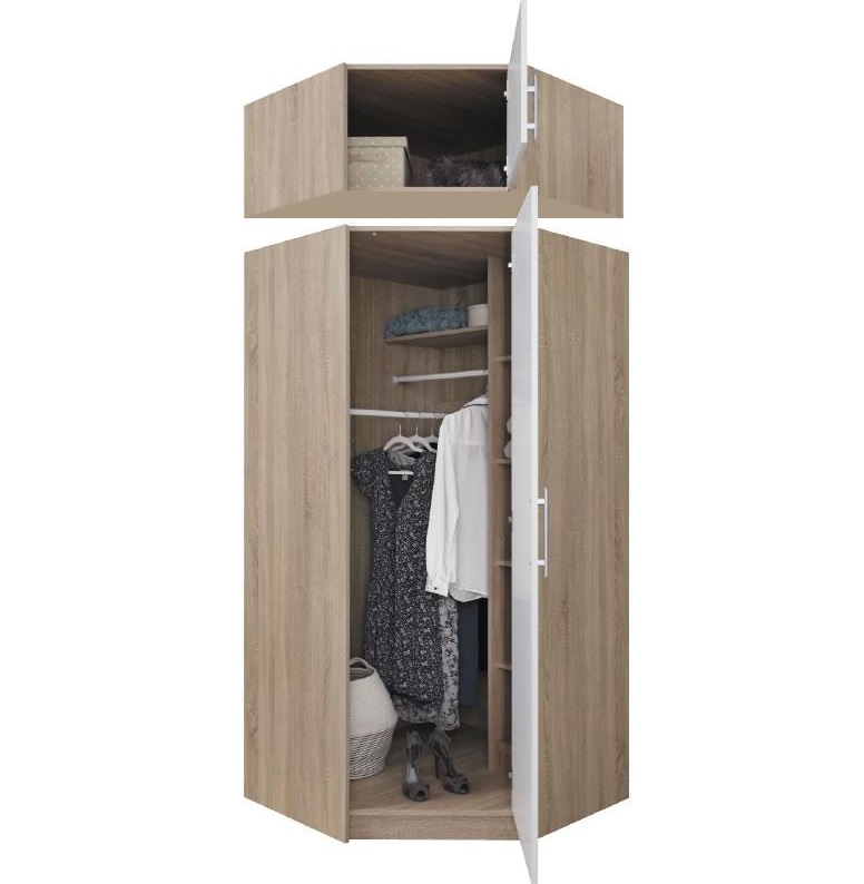Meblar Rohový nadstavec k šatníkovej skrini SMART SRN4 | cashmere – Obrázok 3