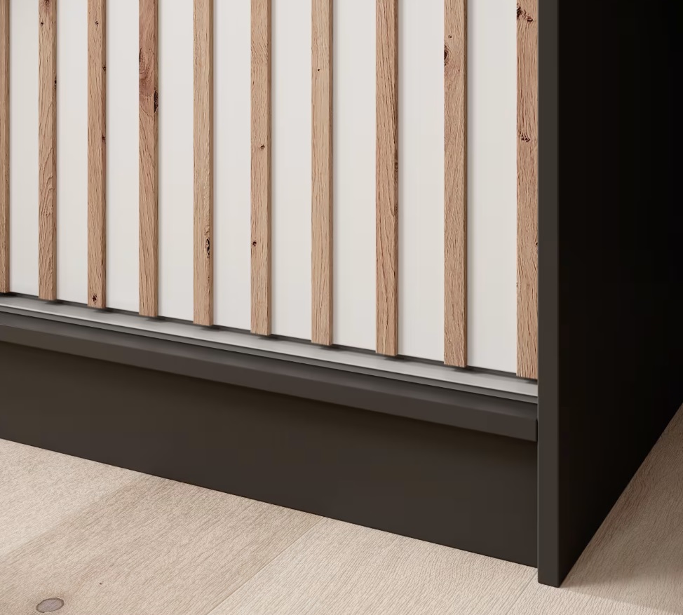 ArtAdrk Šatníková skriňa IDA | čierna / biela 200 cm – Obrázok 2
