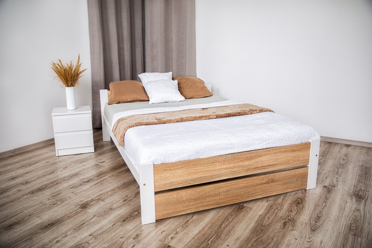 Elvisia Posteľ LEA s matracom a roštom | 80 x 200 cm Farba: dub sonoma – Obrázok 4