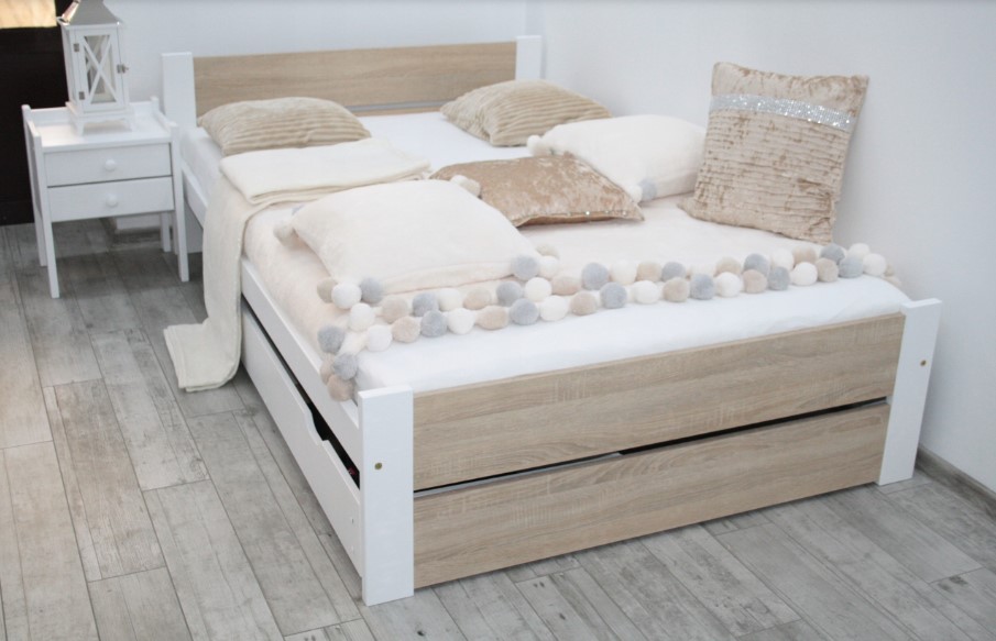 Elvisia Posteľ LEA s matracom a roštom | 80 x 200 cm Farba: dub sonoma – Obrázok 5