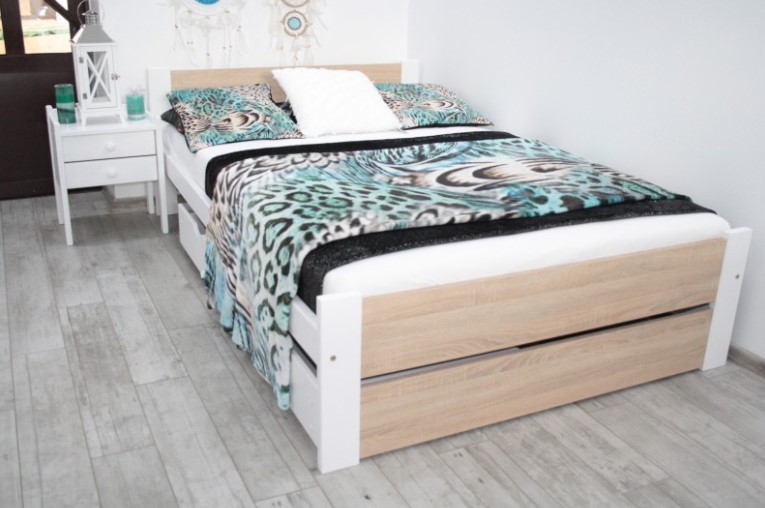 Elvisia Posteľ LEA s matracom a roštom | 80 x 200 cm Farba: dub sonoma – Obrázok 7