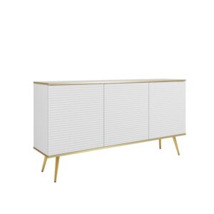 ArtPS Komoda BIJOU K-160 MDF | biela / zlaté nohy