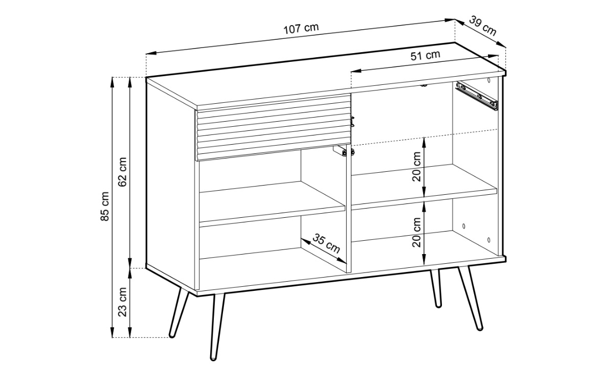 ArtPS Komoda BIJOU KSZ-107 MDF | béžová / zlaté nohy – Obrázok 4