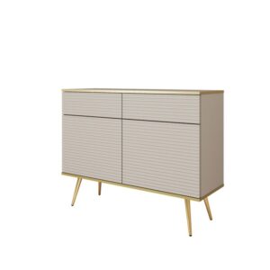 ArtPS Komoda BIJOU KSZ-107 MDF | béžová / zlaté nohy