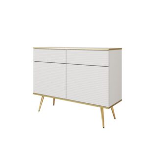 ArtPS Komoda BIJOU KSZ-107 MDF | biela / zlaté nohy