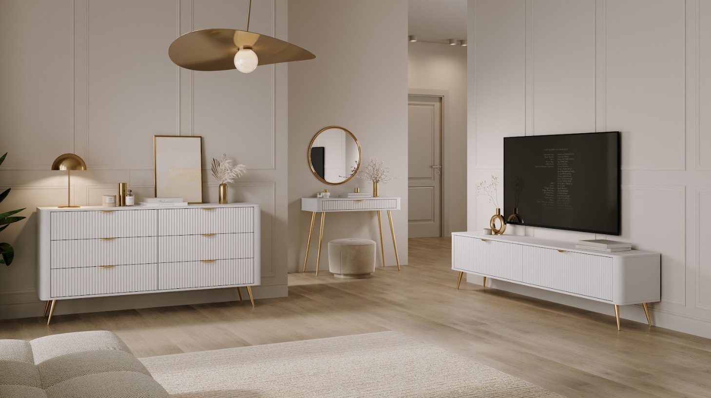 ArtLas Komoda LINA 138 D3S | biela – Obrázok 2