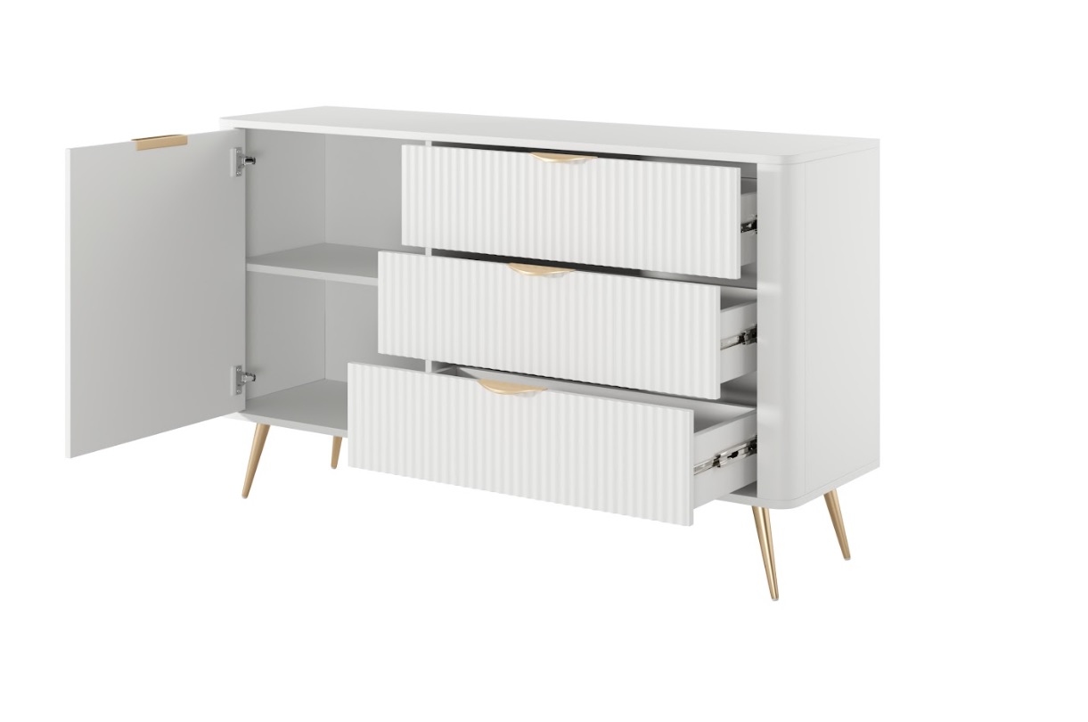 ArtLas Komoda LINA 138 D3S | biela – Obrázok 5