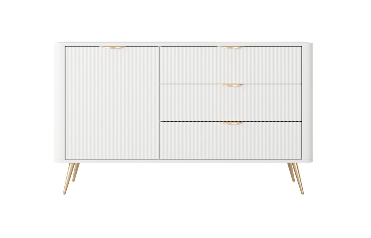 ArtLas Komoda LINA 138 D3S | biela – Obrázok 4