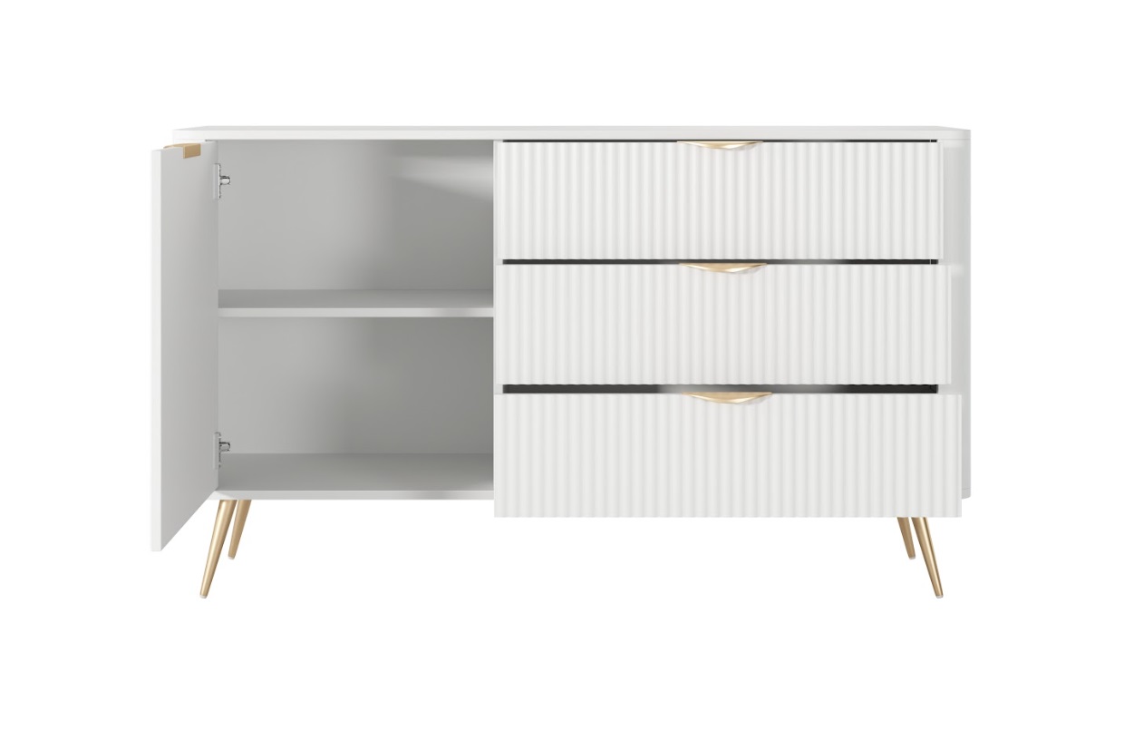 ArtLas Komoda LINA 138 D3S | biela – Obrázok 6