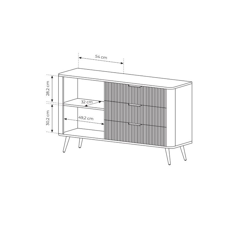 ArtLas Komoda LINA 138 D3S | biela – Obrázok 7