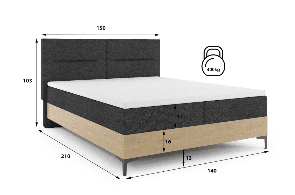 BMS Manželská posteľ IMPERIAL | masív 140 x 200 cm – Obrázok 6