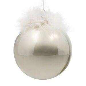 ArtFir Vianočná dekorácia GUĽA 563 | sklenená strieborná 10 cm