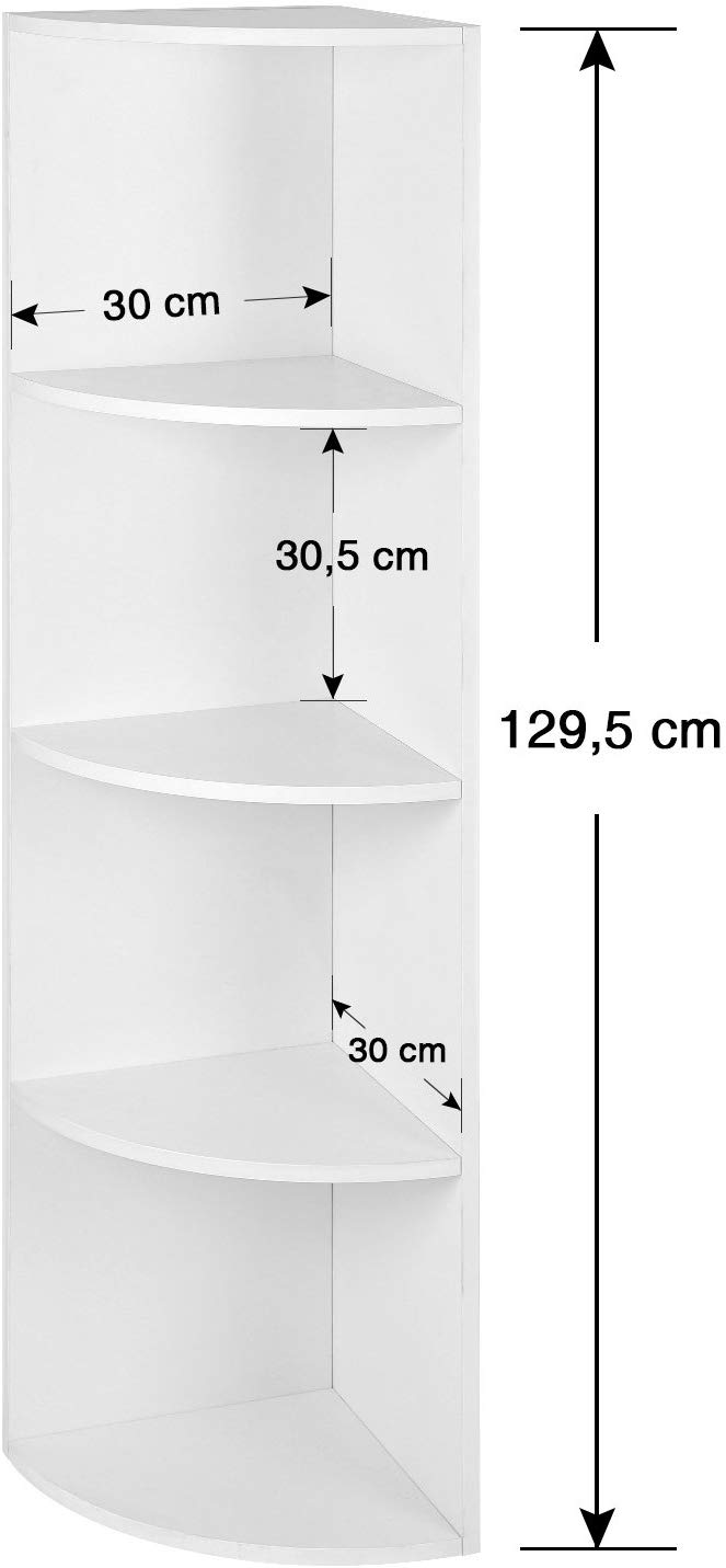 SONGMICS Rohový regál LBC42WT, biely – Obrázok 4