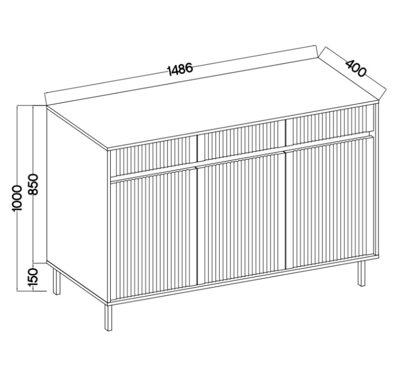 ArtLemp Komoda KASOA 3F3S/833 | dub evoke – Obrázok 6