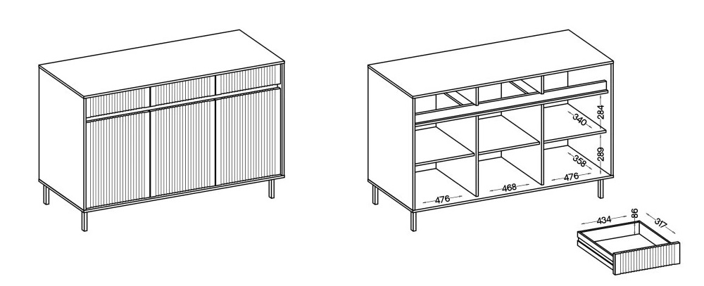 ArtLemp Komoda KASOA 3F3S/833 | dub evoke – Obrázok 7