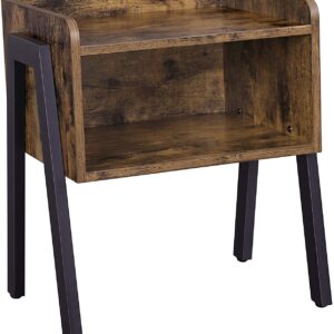 VASAGLE Kovový nočný stolík hnedý 42×52 cm