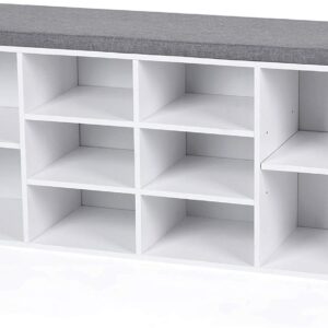 VASAGLE Lavica s botníkom biela 104×48 cm