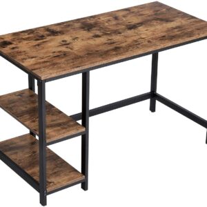 VASAGLE Písací stôl industriálny hnedý 120×60 cm