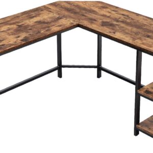 VASAGLE Počítačový stôl rohový industriálny 138×138 cm