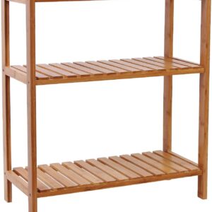 SONGMICS Bambusový regál 3 police prírodný 60×66 cm