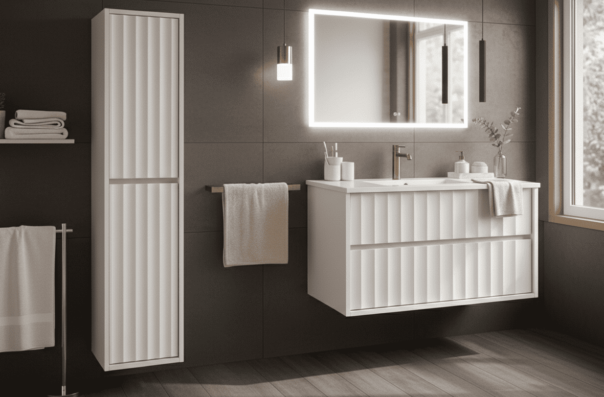 Elvisia Kúpeľňová skrinka s umývadlom NOA White U80 | 80 cm – Obrázok 3