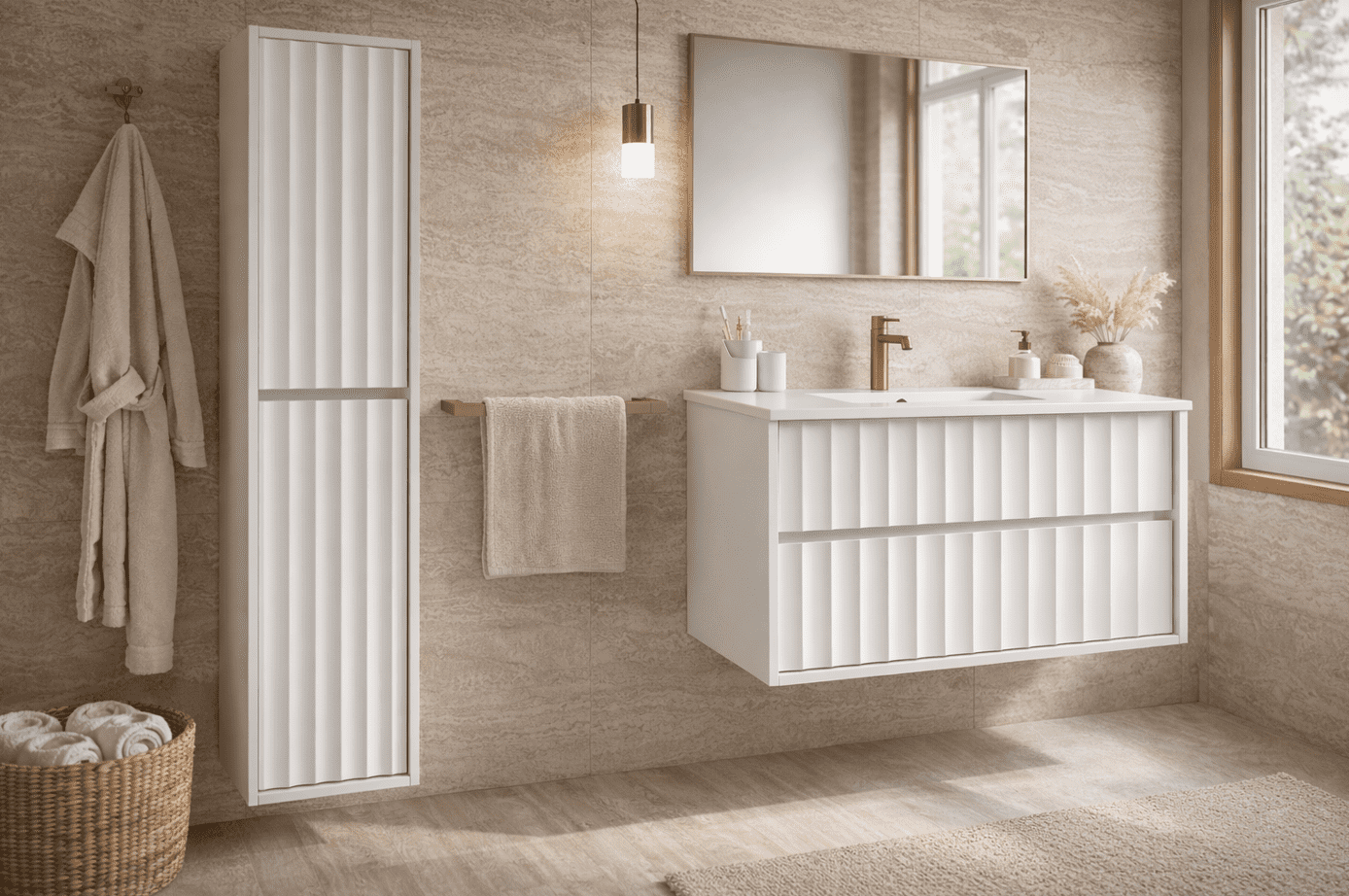 Elvisia Kúpeľňová skrinka s umývadlom NOA White U80 | 80 cm – Obrázok 4
