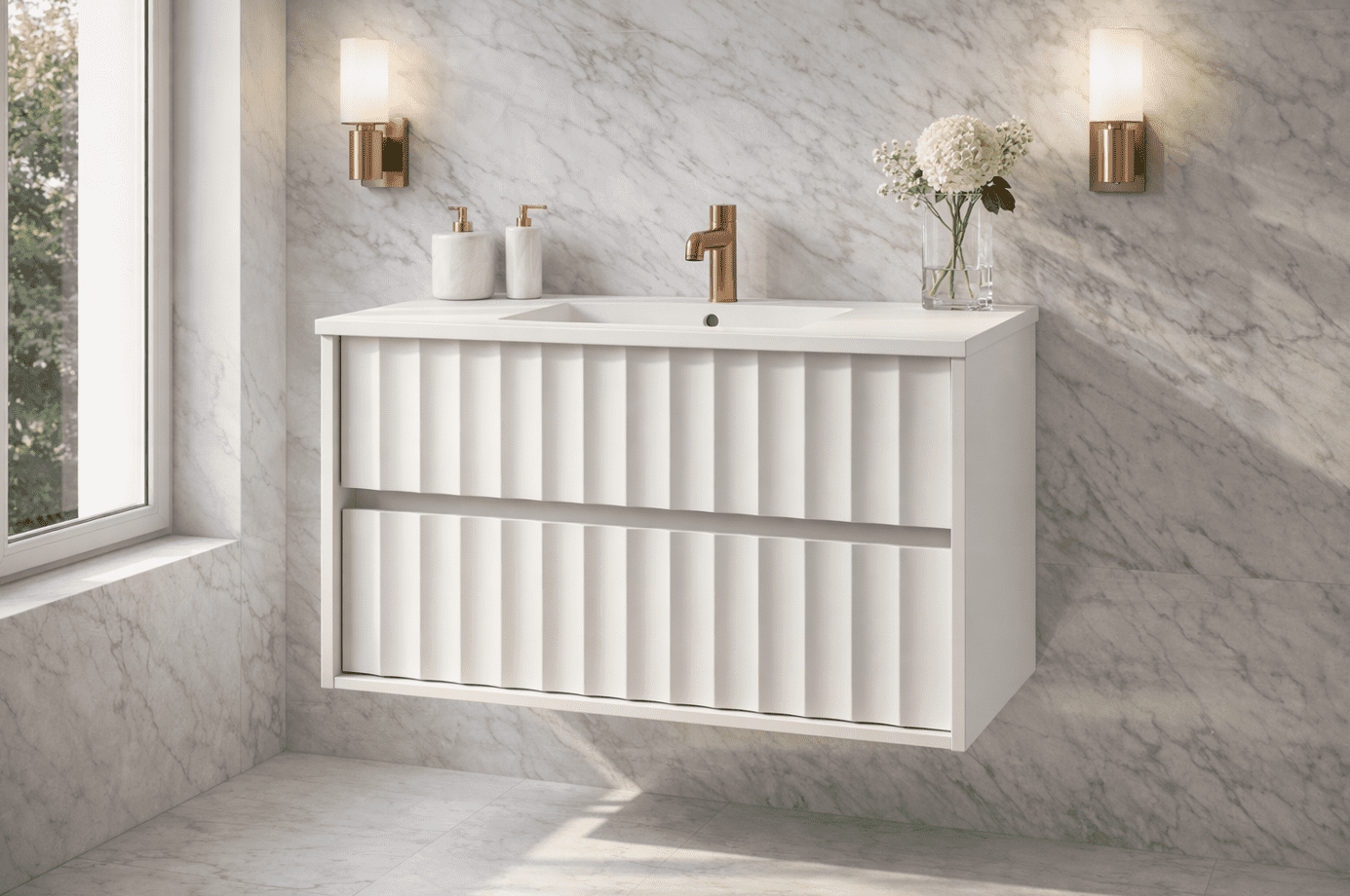 Elvisia Kúpeľňová skrinka s umývadlom NOA White U80 | 80 cm – Obrázok 5