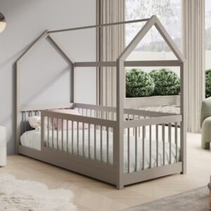 ArtAdrk Detská posteľ domček GRAJA | sivá 90 x 200 cm