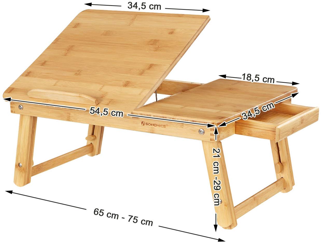 SONGMICS Bambusová podložka pod notebook prírodná 63x35 cm – Obrázok 2