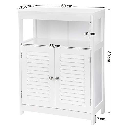 SONGMICS Skrinka do kúpeľne, biela, 60x80 cm – Obrázok 5