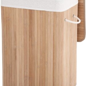 SONGMICS Bambusový kôš na bielizeň prírodný 72 l