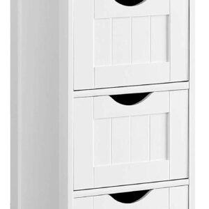 VASAGLE Kúpeľňová skriňa 4 zásuvky biela 30×82 cm