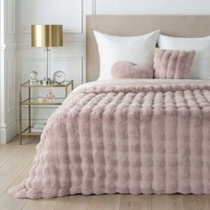 ArtFir Prikrývka na posteľ LILY | púdrová ružová 200 x 220 cm