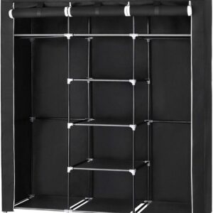 SONGMICS Šatník, látková, čierna, 150×175 cm