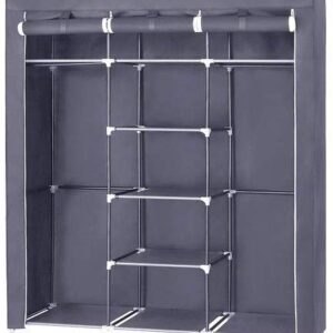 SONGMICS Šatník, látková, sivá, 150×175 cm