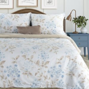 ArtFir Obliečky na jednolôžko JASMINA | krémová/svetlomodrá 140 x 200 cm