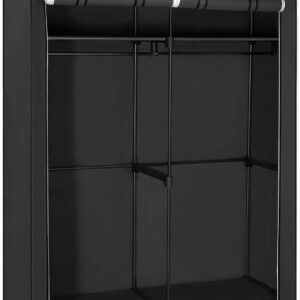 SONGMICS Šatník, látkový, čierny, 140×174 cm