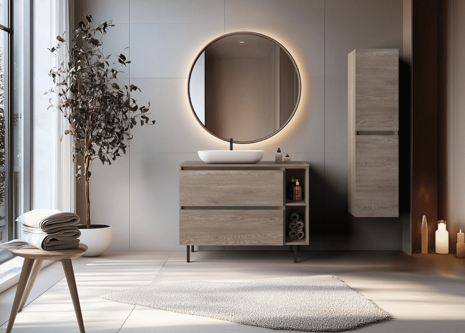 Elvisia Skrinka pod umývadlo s doskou SIMPLE Dark oak D60/1 | 60 cm – Obrázok 3